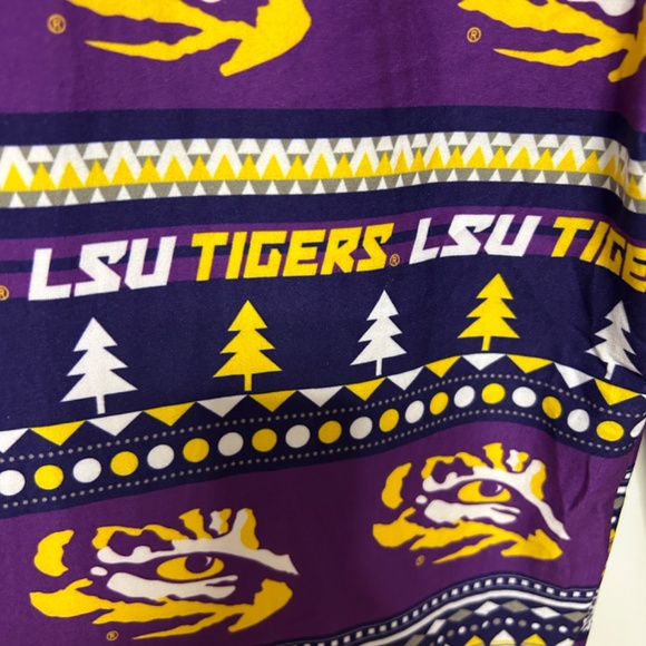 LSU Tigers Pyjama Bottoms Men's Size Medium Holiday Winter Loungewear - Picture 4 of 8